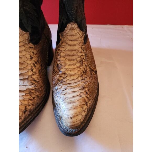 Vintage R R Navarro Snakeskin Cowboy Boots Western Men\'s 8 8.5 D main image 12